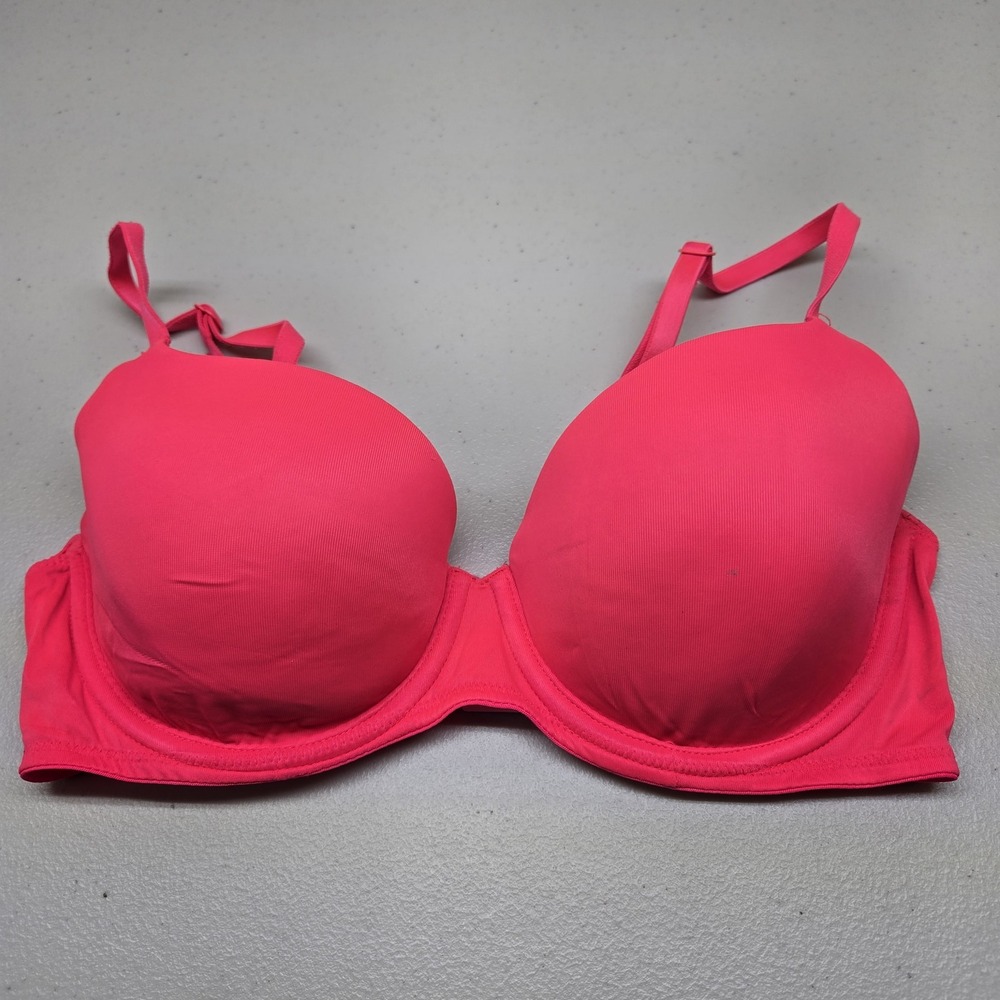 PINK Victoria's Secret Women Bra 32D Pink T Shirt Underwired Lightly‎ Lined